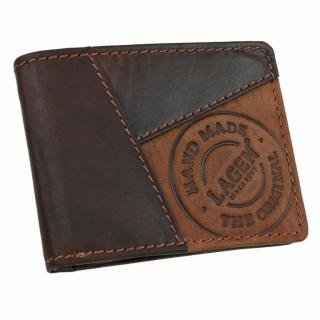 Rustikálna pánska peňaženka s potlačou LAGEN hnedá