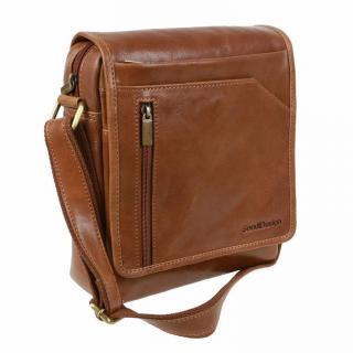 SENDI | Kožená taška na rameno s poklopom 28x22 cm