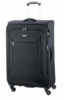 Veľký cestovný kufor čierny textilný 6474