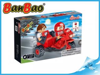 BanBao stavebnice - Transportation - motocykl se sajdkárou 46ks + 2 figurky ToBees