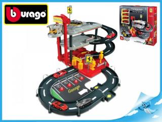 Bburago Race &amp; Play Ferrari - Autodráha s parkovištěm