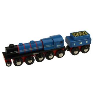 Bigjigs dřevěná replika lokomotivy - LMR Gordon + 3 koleje