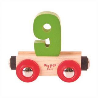 Bigjigs Rail vagónek dřevěné vláčkodráhy - Číslo 9