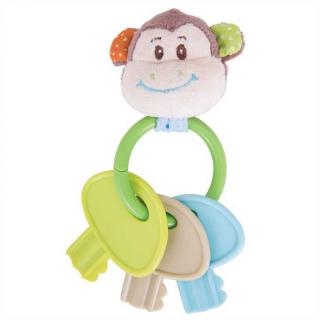 Bigjigs Toys - Chrastítko kroužek s klíči opička Cheeky