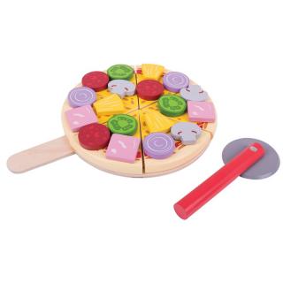Bigjigs Toys dřevěná krájecí pizza se zlomky