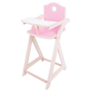 Bigjigs Toys - Dřevěná krmící židlička pro panenky