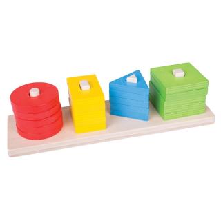Bigjigs Toys dřevěná motorická třídící deska tvary barvy