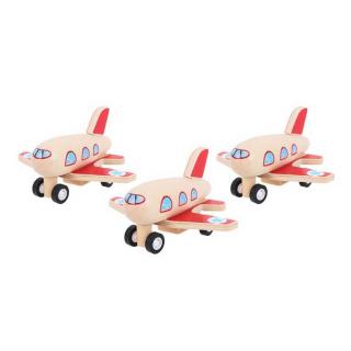 Bigjigs Toys dřevěné hračky - Dřevěné natahovací letadlo