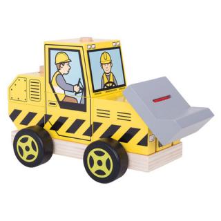 Bigjigs Toys dřevěné hračky - Nasazování buldozer