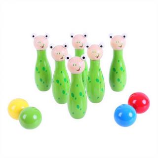 Bigjigs Toys dřevěné hry - kuželky žabky