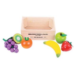 Bigjigs Toys Dřevěné potraviny - Ovoce v přepravce