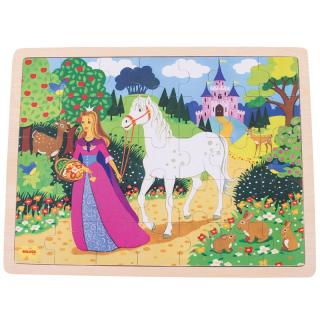 Bigjigs Toys dřevěné puzzle princezna 35 dílků