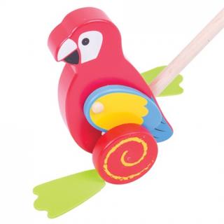 Bigjigs Toys Dřevěný jezdík Papoušek