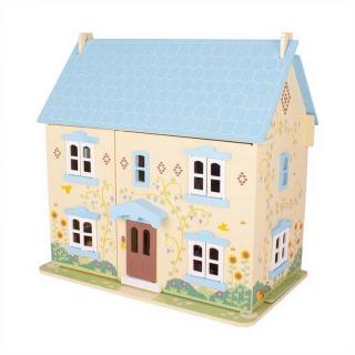 Bigjigs Toys dřevěný modrý domeček pro panenky