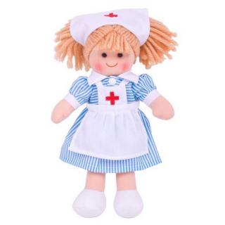 Bigjigs Toys látková panenka zdravotní sestřička Nancy 25 cm