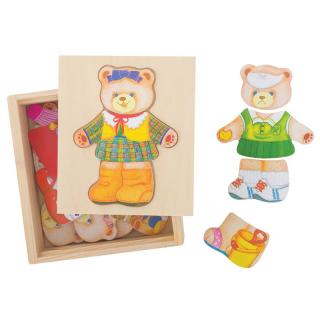 Bigjigs Toys oblékací puzzle v krabičce - Paní Medvědice