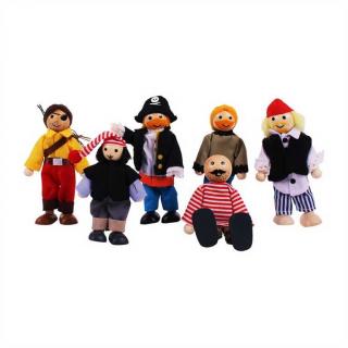 Bigjigs Toys panenky - Set piráti 6ks