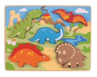 Bigjigs Toys vkládací puzzle - Dinosauři