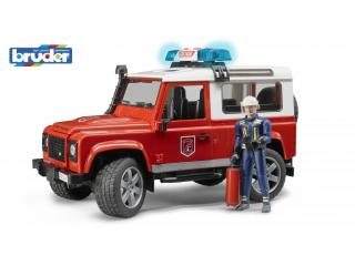 Bruder - Hasičské auto Land Rover s figurkou