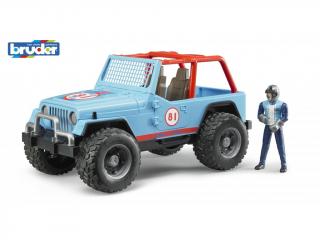 Bruder - modré auto jeep s řidičem