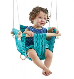 Detská textilné hojdačka 100% bavlna tyrkysová