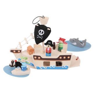 Dřevěná hračka - Hrací set Piráti