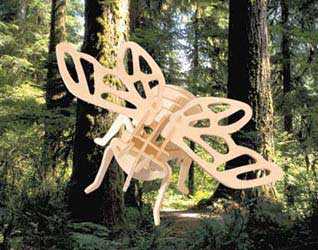 Dřevěné 3D puzzle dřevěná skládačka hmyz - Cikáda E016