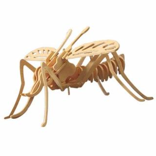 Dřevěné 3D puzzle dřevěná skládačka hmyz - Moskyt E020