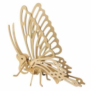 Dřevěné 3D puzzle dřevěná skládačka hmyz - Motýl E004