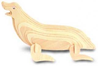 Dřevěné 3D puzzle dřevěná skládačka zvířata - Lachtan H013
