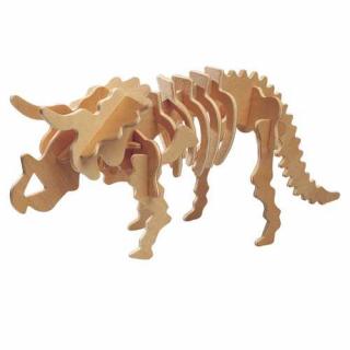 Dřevěné 3D puzzle skládačka dinosauři - Triceratops J001