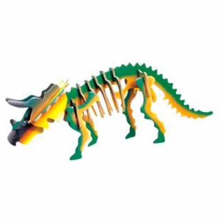 Dřevěné 3D puzzle skládačka dinosauři - Triceratops JC001