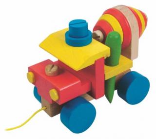 Dřevěné barevné auto Woody - Montážní automíchačka