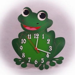Dřevěné hodiny Žába