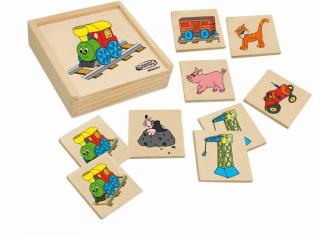 Dřevěné hračky - dřevěné hry - Pexeso Mašinka