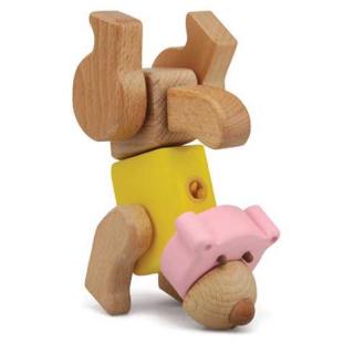 Dřevěné hračky - Hravá stavebnice Moje ZOO - Medvěd