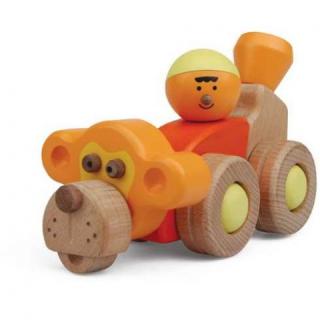 Dřevěné hračky - Hravá stavebnice Moje ZOO - Opičí auto