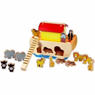Dřevěné hračky - Noemova archa se zvířátky