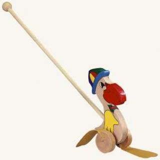 Dřevěné hračky - Pelikán na tyči s čepicí