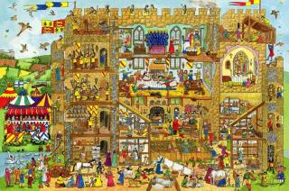 Dřevěné hračky - Puzzle hrad 24 dílků