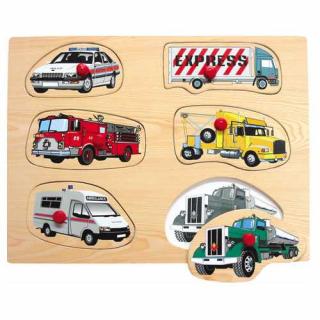 Dřevěné hračky - Vkládací puzzle - Dopravní prostředky A