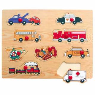 Dřevěné hračky - Vkládací puzzle - Dopravní prostředky E