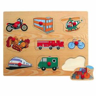 Dřevěné hračky - Vkládací puzzle - Dopravní prostředky F