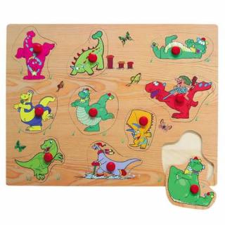 Dřevěné hračky - Vkládací puzzle - Vkládačka - Dinosauři B