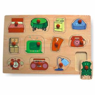 Dřevěné hračky - Vkládací puzzle - Vkládačka - Domácnost