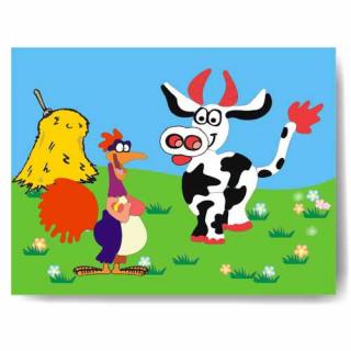Dřevěné hračky - Vkládací puzzle - Vkládačka Kohout a kráva
