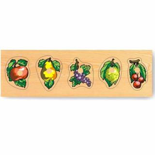 Dřevěné hračky - Vkládací puzzle - Vkládačka Ovoce s úchyty