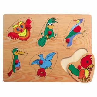 Dřevěné hračky - Vkládací puzzle - Vkládačka - Ptáčci