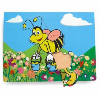 Dřevěné hračky - Vkládací puzzle - Vkládačka - Včela