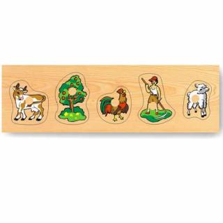 Dřevěné hračky - Vkládací puzzle - Vkládačka -Zvířata domácí